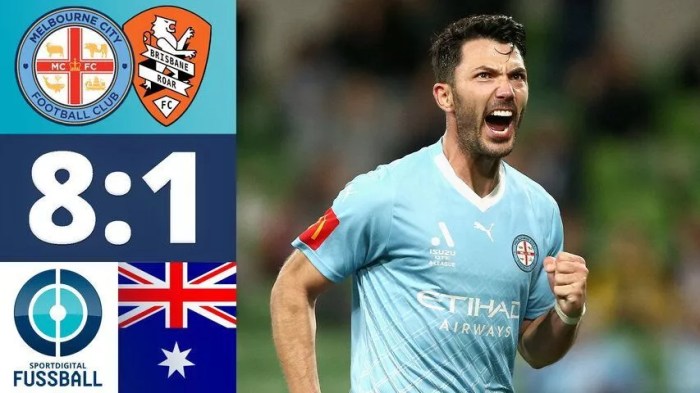 Hasil pertandingan Brisbane Roar vs Melbourne City dan pencetak gol